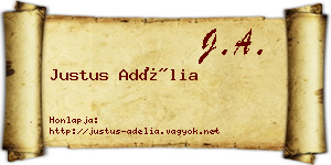 Justus Adélia névjegykártya